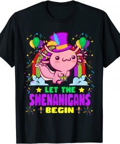 Axolotl Mardi Gras Carnival Costume Let Shenanigans Begin Gift Shirt