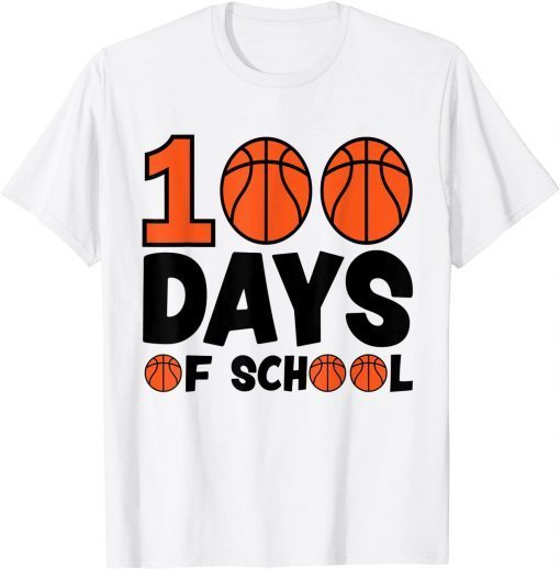 Basketball 100 Days of School Happy 100th Day Teacher Gift Shirt