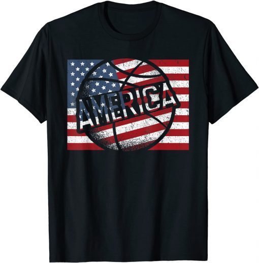 Basketball American Flag T-Shirt