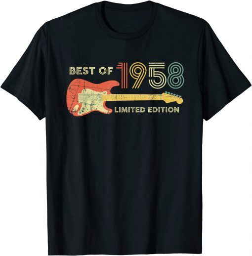 Best of 1958 Birthday - Guitar lovers 64th Birthday Unisex Shirt