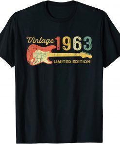 Best of 1963 Birthday - Guitar lovers 59th Birthday Gift T-Shirt