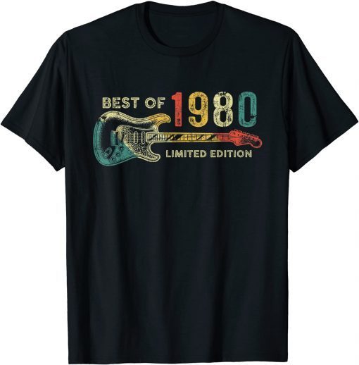 Best of 1980 Birthday - Guitar Player 42th Birthday T-Shirt