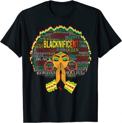 Black History Month Melanin Women Blacknificent Sista Queen T-Shirt