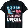 Boots Or Bows Uncle Gender Reveal Baby Shower Pregnancy 2022 T-Shirt