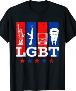 Bourbon Drinking Liberty Guns Bourbon Trump Lgbt T-Shirt