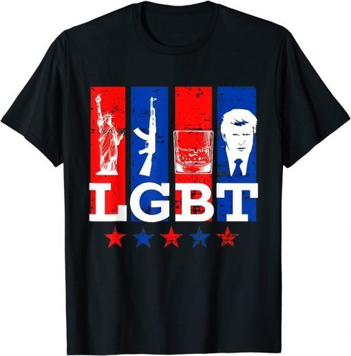 Bourbon Drinking Liberty Guns Bourbon Trump Lgbt T-Shirt