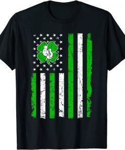 Boxing Retro St Patricks Day Irish Sport American Flag T-Shirt