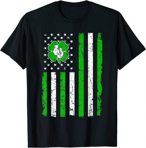 Boxing Retro St Patricks Day Irish Sport American Flag T-Shirt