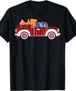 Buffalo Plaid Ice Cream Cone Truck 4th Of July USA Flag Classic Shirt