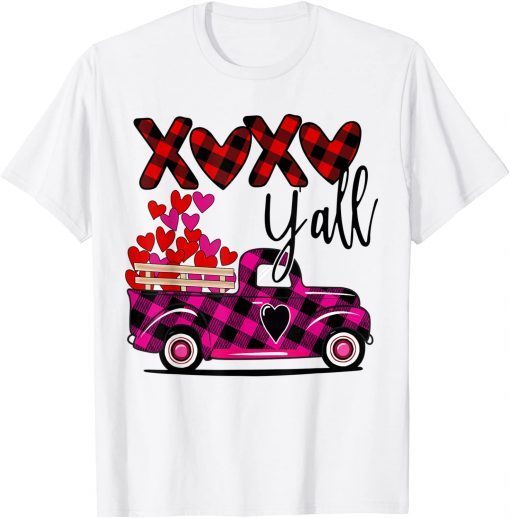 Buffalo Plaid Vintage Truck Heat XOXO Y'all Valentine's Day Classic Shirt