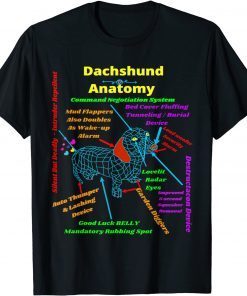 CUTE FUNNY CASUAL DACHSHUND SCIENCE FUN ANATOMY NOVELTY JOKE Unisex Shirt