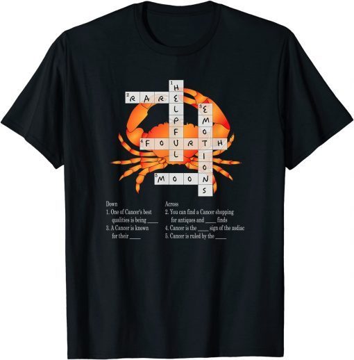 Cancer Sign Birthday Zodiac Traits Crossword Limited Shirt