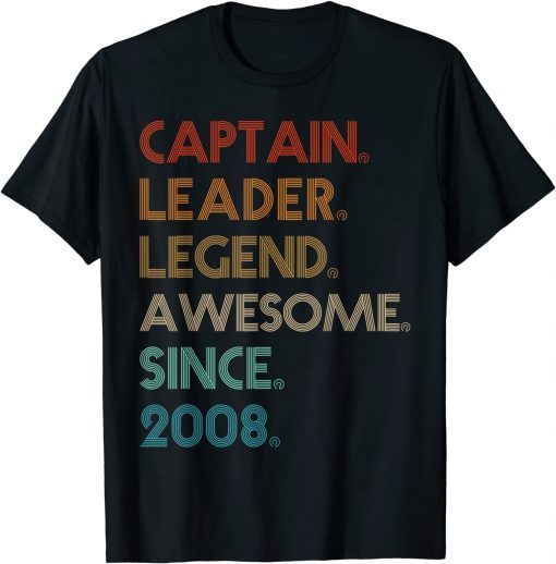 Captain Leader Legend Since 2008 Birthday Classic Shirt