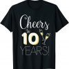 Cheers To 10 Years Married Couple Champagne Anniversary 2022 Unisex Shirt