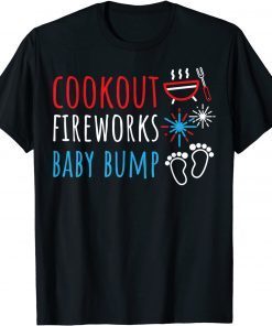 Cookout Fireworks Baby Bump 4th Of July Unisex Shirt