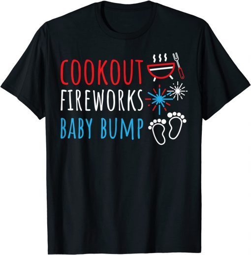 Cookout Fireworks Baby Bump 4th Of July Unisex Shirt