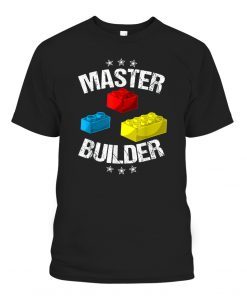 Cool Master Builder Funny Building Blocks Gift Shirt