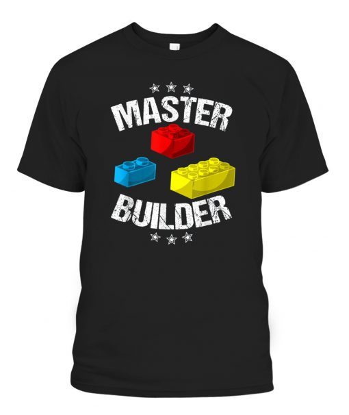 Cool Master Builder Funny Building Blocks Gift Shirt