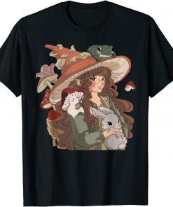 Cottagecore Aesthetic Frog Mushroom Banjo Goblincore Women Classic Shirt