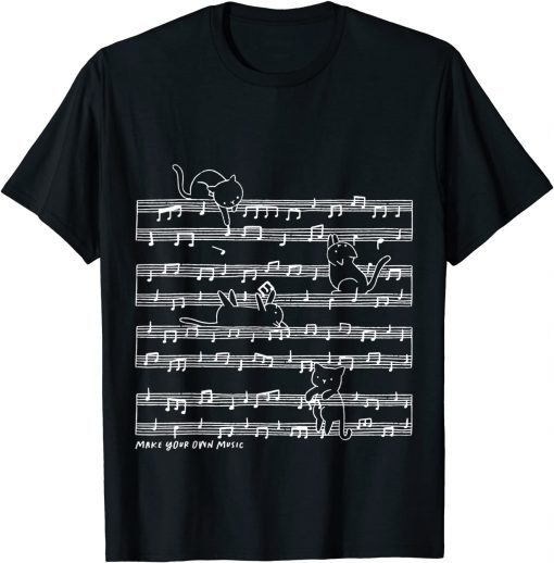 Cute Musical Kitty Cat Knocking Over Piano Sheet Music Limited Shirt