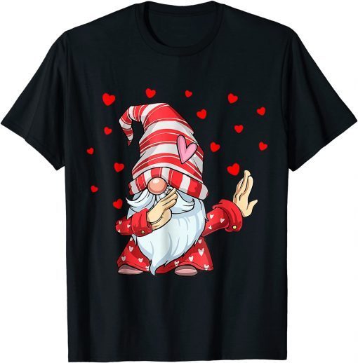 Dabbing Gnome Heart Happy Valentines Day Unisex Shirt