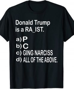 Donald Trump Is A RA_IST. Gift Shirt