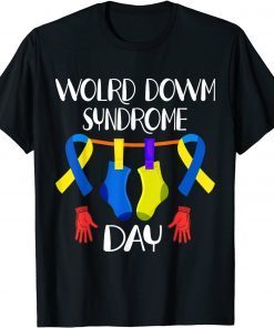 Down Syndrome Awareness Rocking Sock Ribbon Graphic Unisex Shirt