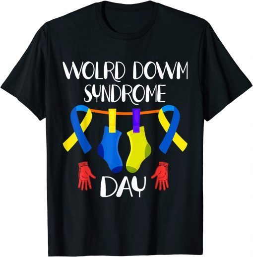 Down Syndrome Awareness Rocking Sock Ribbon Graphic Unisex Shirt