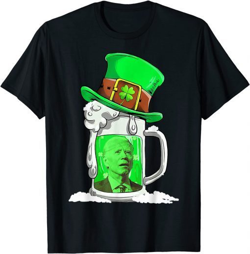 Draft Beer Joe Biden Lucky Shamrock Clover St Patrick's Day Limited Shirt