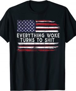 Everything Woke Turns To Shit Trump USA Flag Classic Shirt