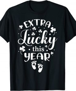 Extra Lucky This Year St Patricks Day Pregnancy Announcement Gift Shirt