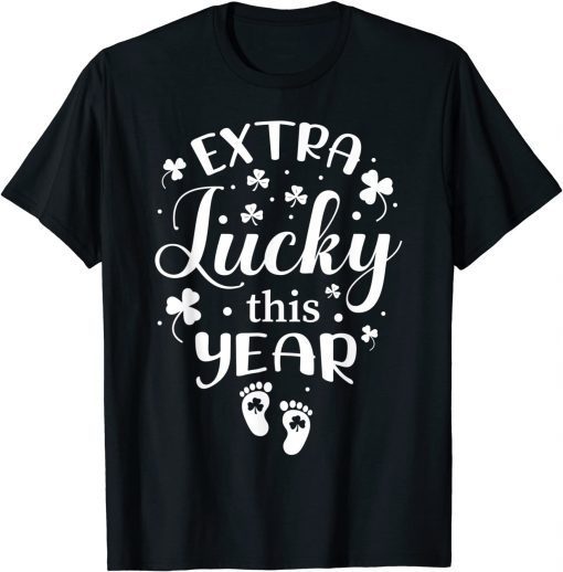 Extra Lucky This Year St Patricks Day Pregnancy Announcement Gift Shirt