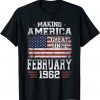 February 1962 American Flag 60th Birthday 60 Years Old Unisex Shirt