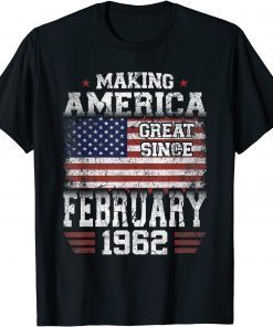 February 1962 American Flag 60th Birthday 60 Years Old Unisex Shirt