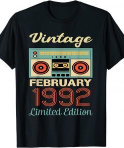 February 1992 30th Birthday Cassette Tape Vintage Classic Shirt