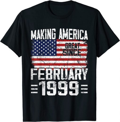 February 1999 American Flag 23rd Birthday 23 Years Old Classic T-Shirt