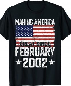 February 2002 American Flag 20th Birthday 20 Years Old Classic Shirt
