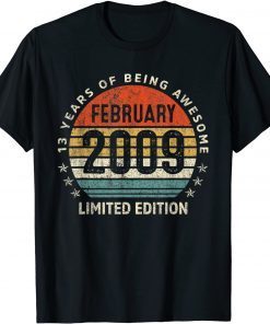 February 2009 Limited Edition 13th Birthday 13 Years Old T-Shirt
