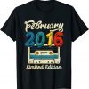 February 2016 Cassette Tape 6th Birthday Decorations Gift T-Shirt