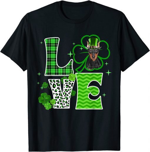 German Pinscher Shamrock Lucky Clover Irish St Patricks Day T-Shirt