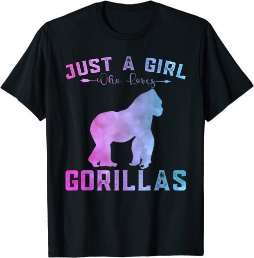 Gorillas Lover Girls Just a Girl Who Loves Gorillas Unisex Shirt