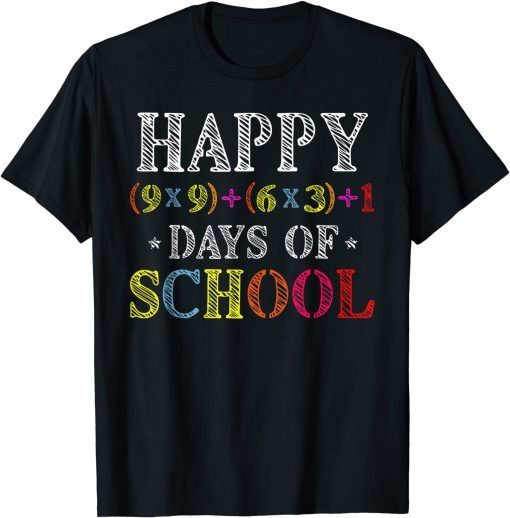 Happy 100 Days Of School Math Formula 100th Day Teacher T-Shirt