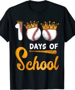 Happy 100th Day 100 Days of School Baseball Teacher T-Shirt