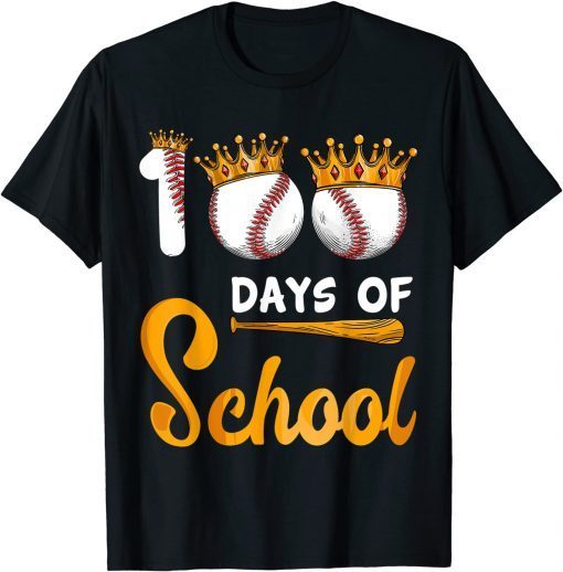 Happy 100th Day 100 Days of School Baseball Teacher T-Shirt