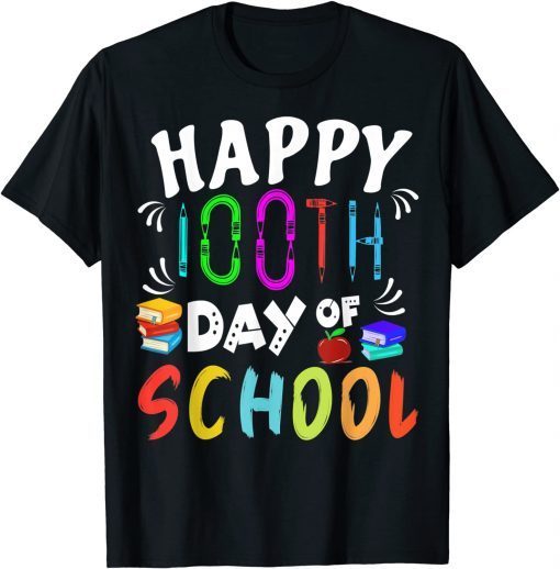 Happy 100th Day Of School Student And Teacher Books Classic Shirt