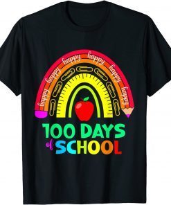 Happy 100th Day Of School Teacher 100 Days Rainbow Unisex Shirt