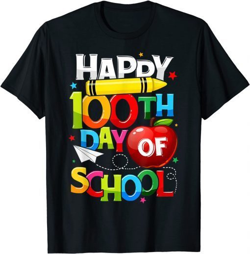 Happy 100th Day Of School Teacher Rainbow - 100 Days Smarter Unisex Shirt