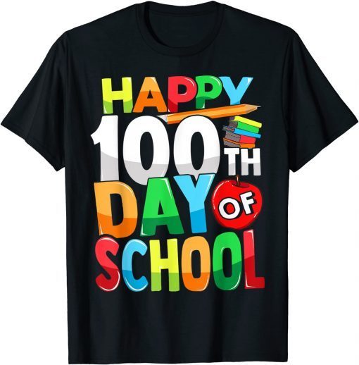 Happy 100th Day of School Teacher Kids Child Happy 100 Days T-Shirt