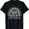 Happy 100th day Of School First 1st grade Teacher Rainbow Classic T-Shirt