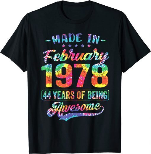 Happy 44th Birthday Decoration Made In February 1978 Classic Shirt